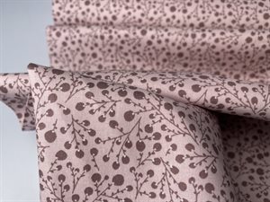 Poplin - blid rosa med taupe grene
